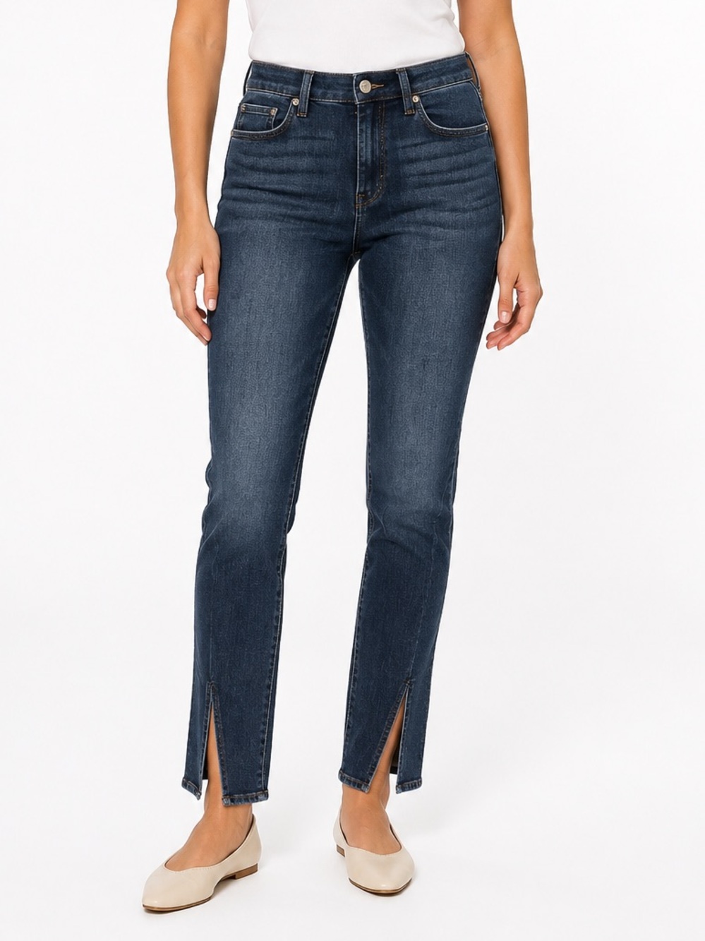 Pistola Teagan High Rise Vented Straight Jeans Dark Wash Size 28